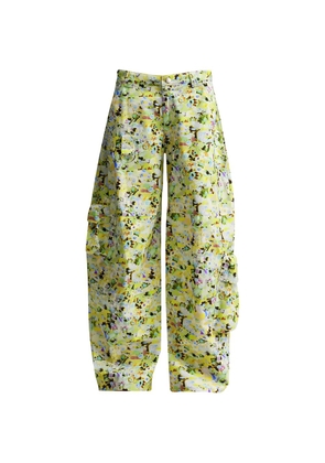 Collina Strada floral-print cargo jeans - Yellow