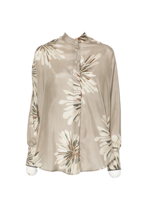 Brunello Cucinelli floral-print blouse - Neutrals