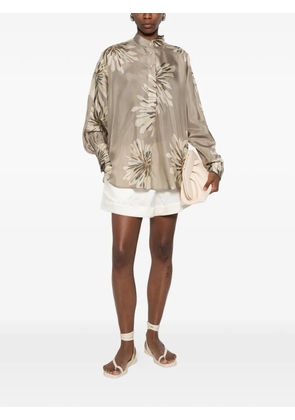 Brunello Cucinelli floral-print blouse - Neutrals