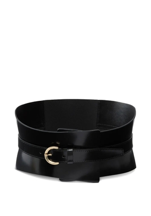 PINKO leather curved belt - Black