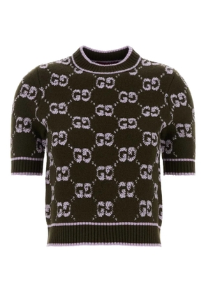 Gucci GG logo-pattern T-shirt - Green