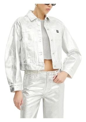 Armani Exchange metallic-finish denim jacket - Silver