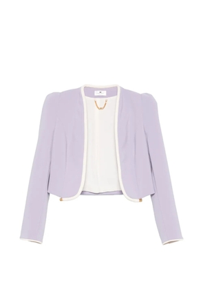 Elisabetta Franchi contrast-trim open-front jacket - Purple