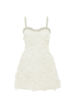 Leo Lin Sophia floral embellished mini dress - White