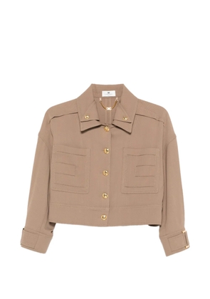 Elisabetta Franchi buttoned chest-pocket jacket - Brown