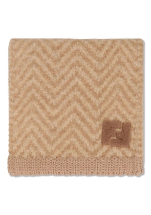 FENDI chevron logo scarf - Brown
