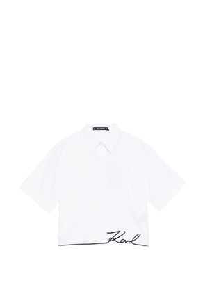 Karl Lagerfeld signature-hem shirt - White