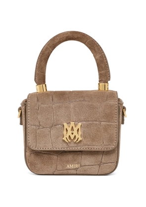 AMIRI Nano Ma crocodile-effect top-handle leather bag - Brown