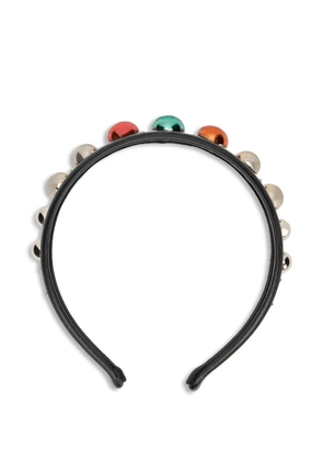 RED(V) studded bead hairband - Black