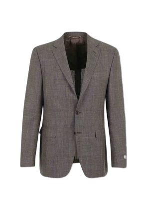 Canali checked button suit - Brown