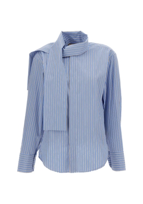 Plan C striped scarf shirt - Blue