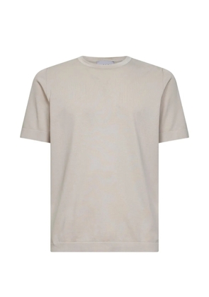 D4.0 ribbed crew-neck T-shirt - Neutrals