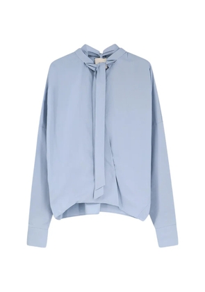 Alysi bow V-neck shirt - Blue