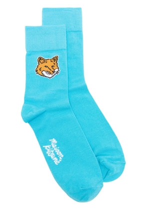 Maison Kitsuné Fox Head cotton socks - Blue