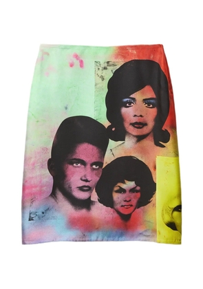 Versace printed silk twill pencil skirt - Black