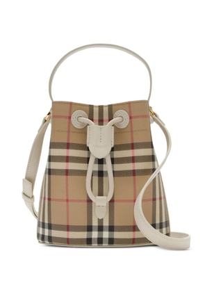 Burberry mini Check bucket bag - Neutrals