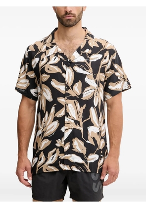 BOSS floral-print short-sleeve shirt - Black