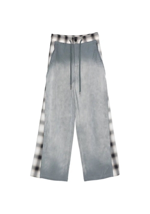 Feng Chen Wang plaid drawstring track pants - Grey