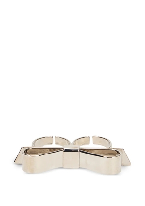 RED(V) bow ring - Silver