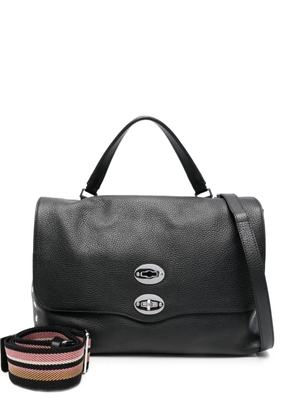 Zanellato medium Postina clasp leather tote bag - Black