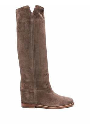 Via Roma 15 knee-length slip-on boots - Brown