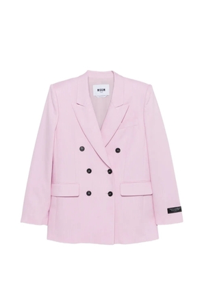 MSGM double-breasted notched lapel jacket - Pink