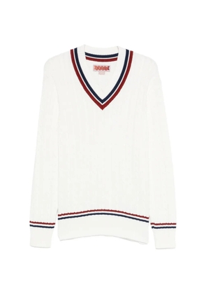 Baracuta V-neck cable-knit sweater - White