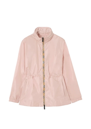 Burberry short Checker-tape nylon parka - Pink