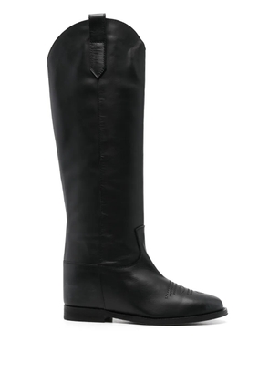 Via Roma 15 leather boots - Black