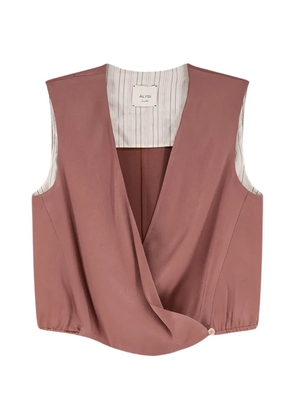 Alysi V-neck satin top - Pink