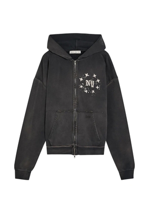 DUKE & DEXTER distressed zipped hoodie - Black