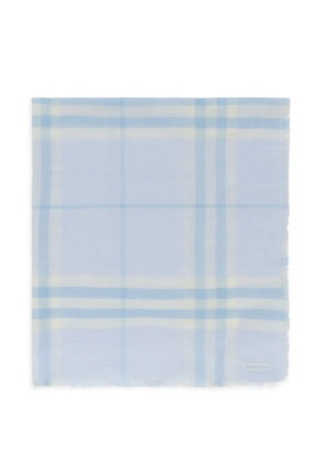 Burberry wide Check wool scarf - Blue