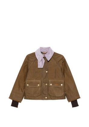 Barbour Cropped Beadnell corduroy-collar waxed cotton jacket - Brown