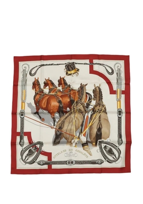 Hermès Pre-Owned 20th Century Attelage en Arbalete Silk Scarf 90 scarves - White
