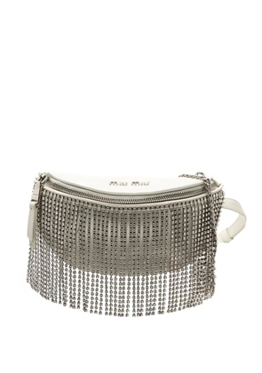 Miu Miu Pre-Owned 2010-2025 Nappa Crystal Fringe Convertible Belt Bag satchel - White