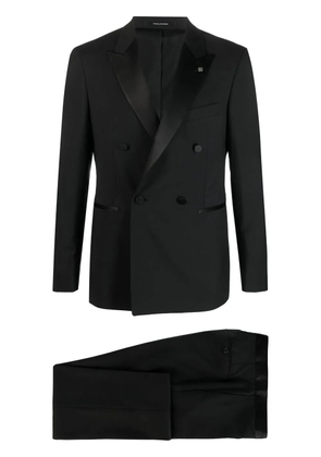 Tagliatore peak lapels wool suit - Black