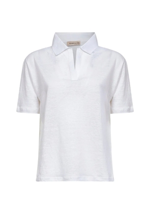 Blanca Vita V-neck short-sleeve polo shirt - White