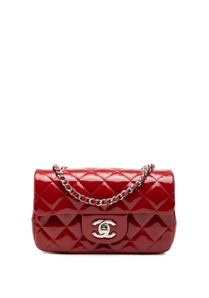 CHANEL Pre-Owned 2013-2014 Extra Mini Rectangular Classic Patent Single Flap crossbody bag - Red