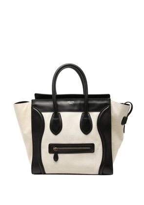 Celine Pre-Owned 2011 Mini Bicolor Canvas and Leather Luggage Tote handbag - Brown