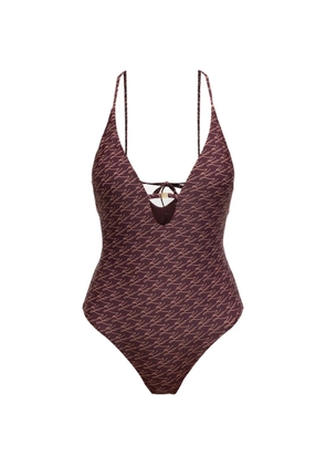 Karl Lagerfeld cutout printed swimsuit - Purple