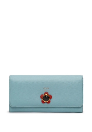 Fendi Pre-Owned 2010-2025 Leather Flowerland Continental Wallet long wallets - Blue
