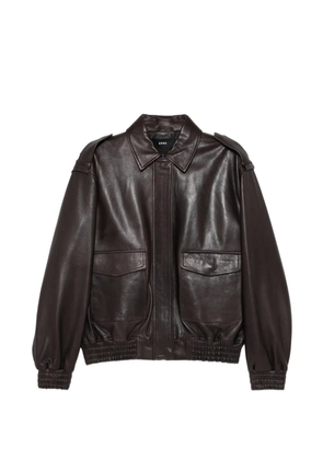 Arma Astra leather bomber jacket - Brown