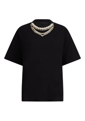 LIU JO beaded-neckline T-shirt - Black