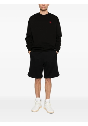 Family First heart-embroidery sweatshirt - Black