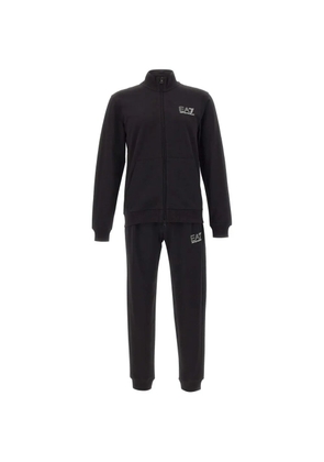 Ea7 Emporio Armani zip logo tracksuit - Black