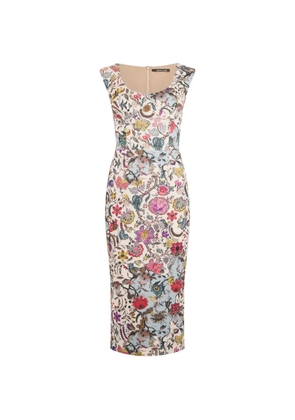 Roberto Cavalli floral print midi dress - Neutrals