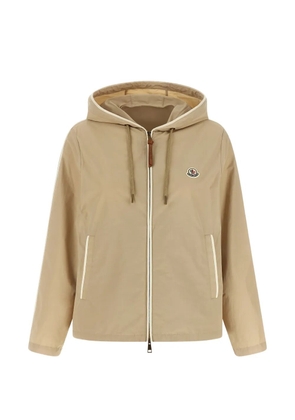 Moncler Sarracenia hooded contrast-trim jacket - Neutrals