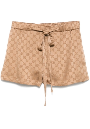 Gucci GG satin shorts - Brown