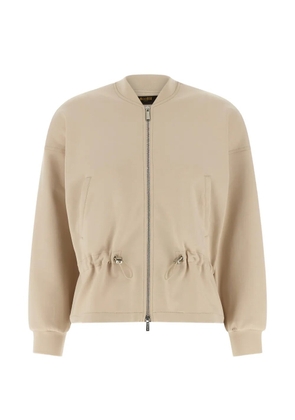 Moorer zip cotton sweatshirt - Neutrals