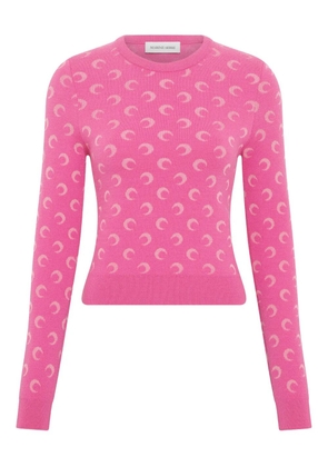 Marine Serre crew-neck sweater - Pink